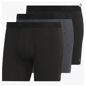 adidas Men's Boxer Brief Underwear 3-Pack Luxe Comfort Ultra Soft, Black ,M